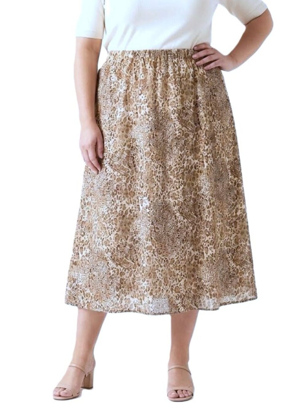 LAURA SCOTT Midi Skirt. Plus Size 20W